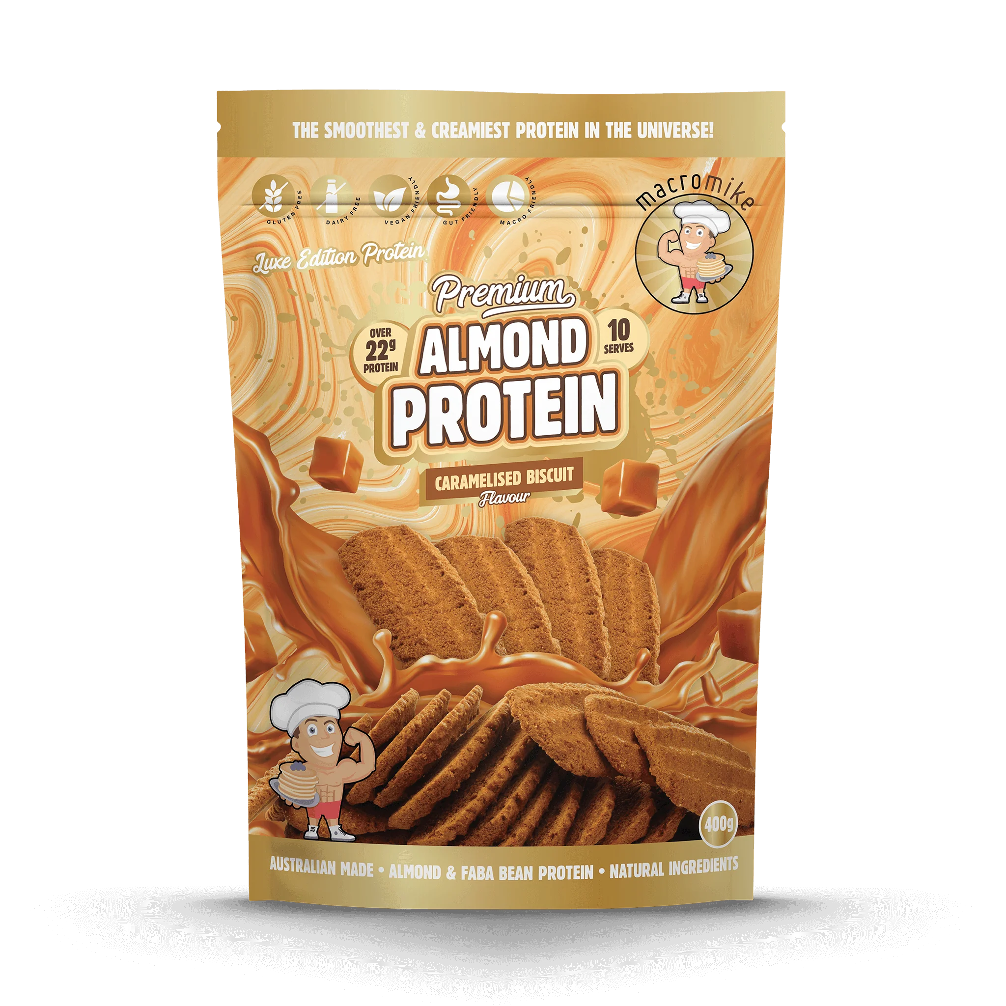 Caramelised Biscuit Premium Almond Protein (400g Bag)