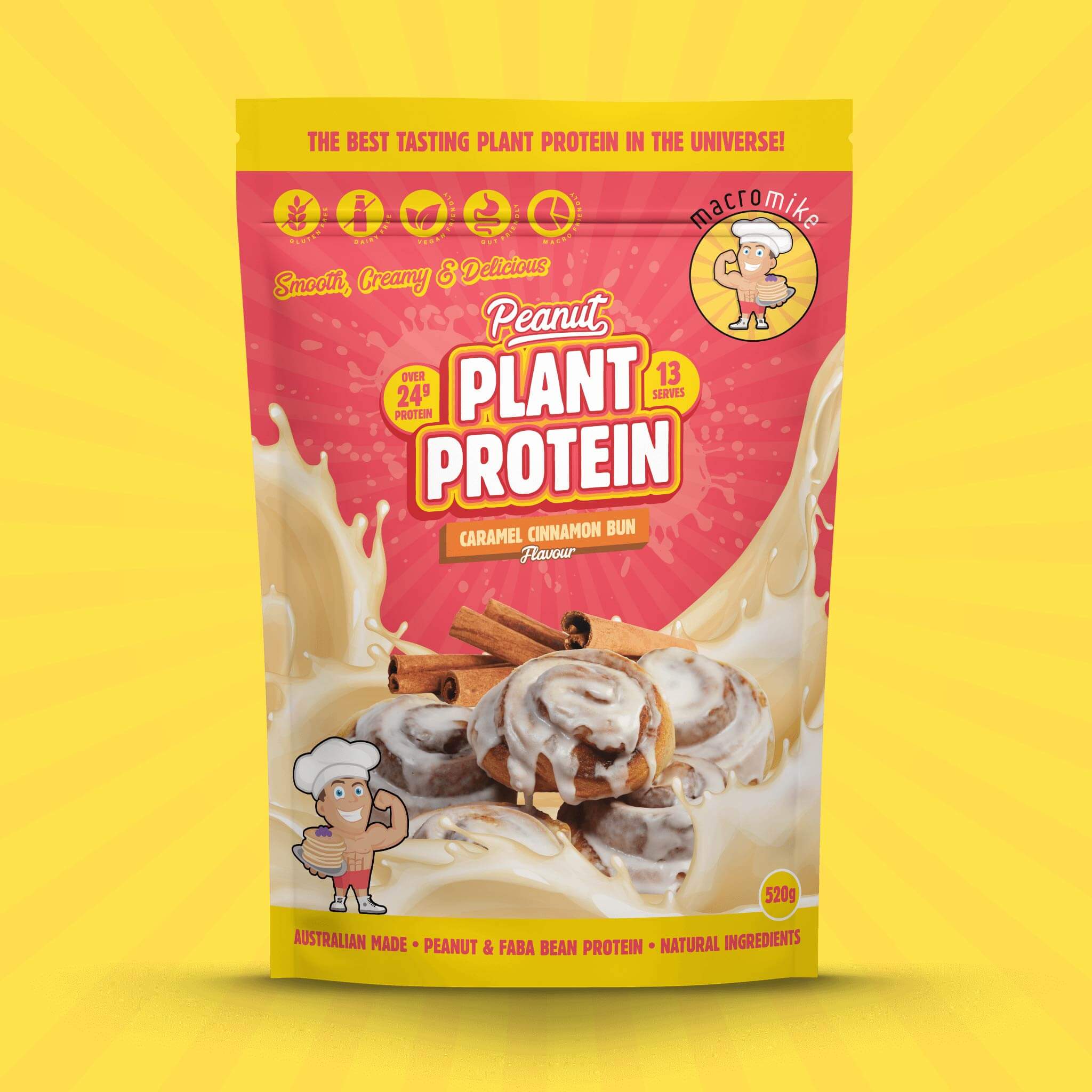 Caramel Cinnamon Bun Peanut Butter Protein (520g Bag) - Image 3