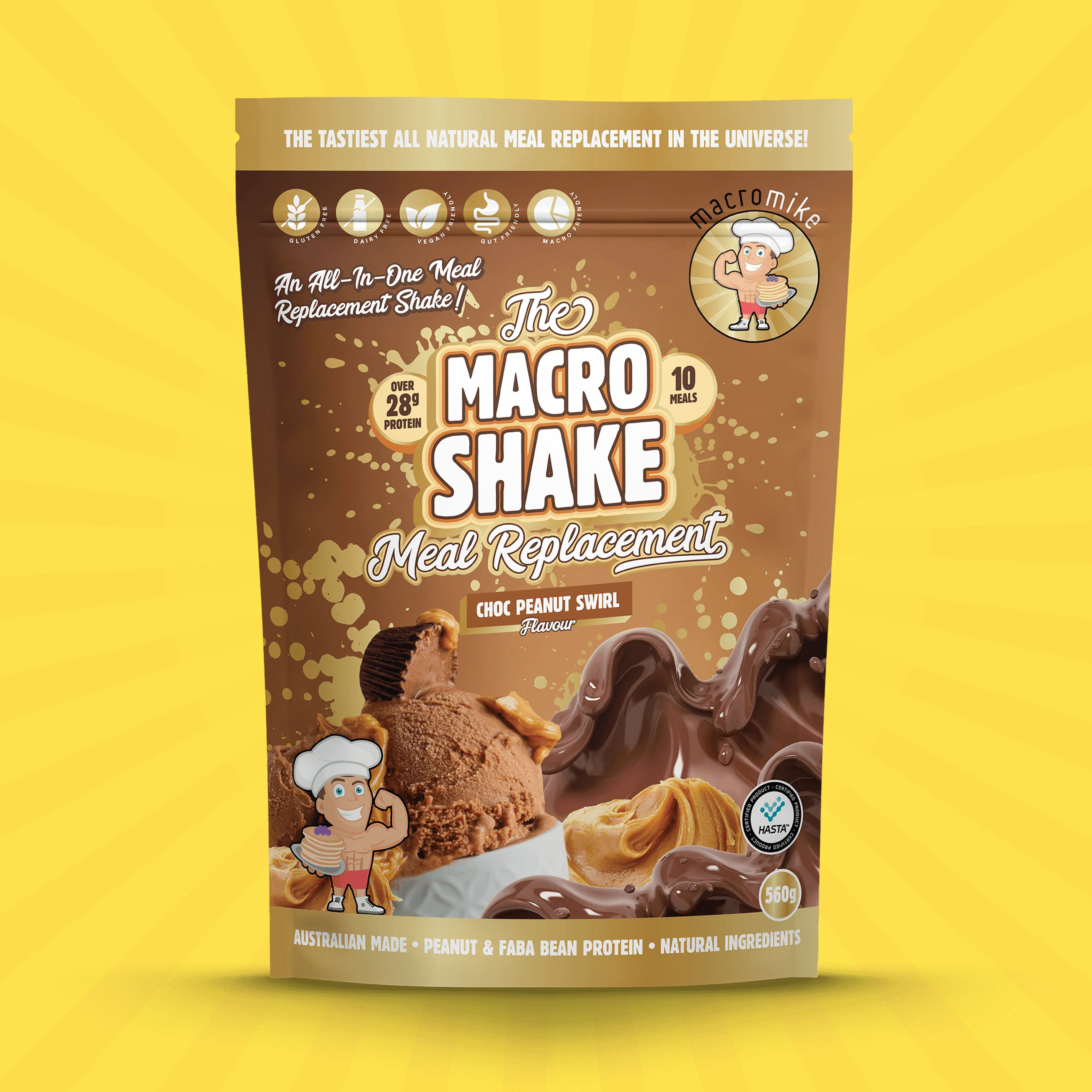 Choc Peanut Swirl Macro Shake Meal Replacement (560g Bag) - Image 3
