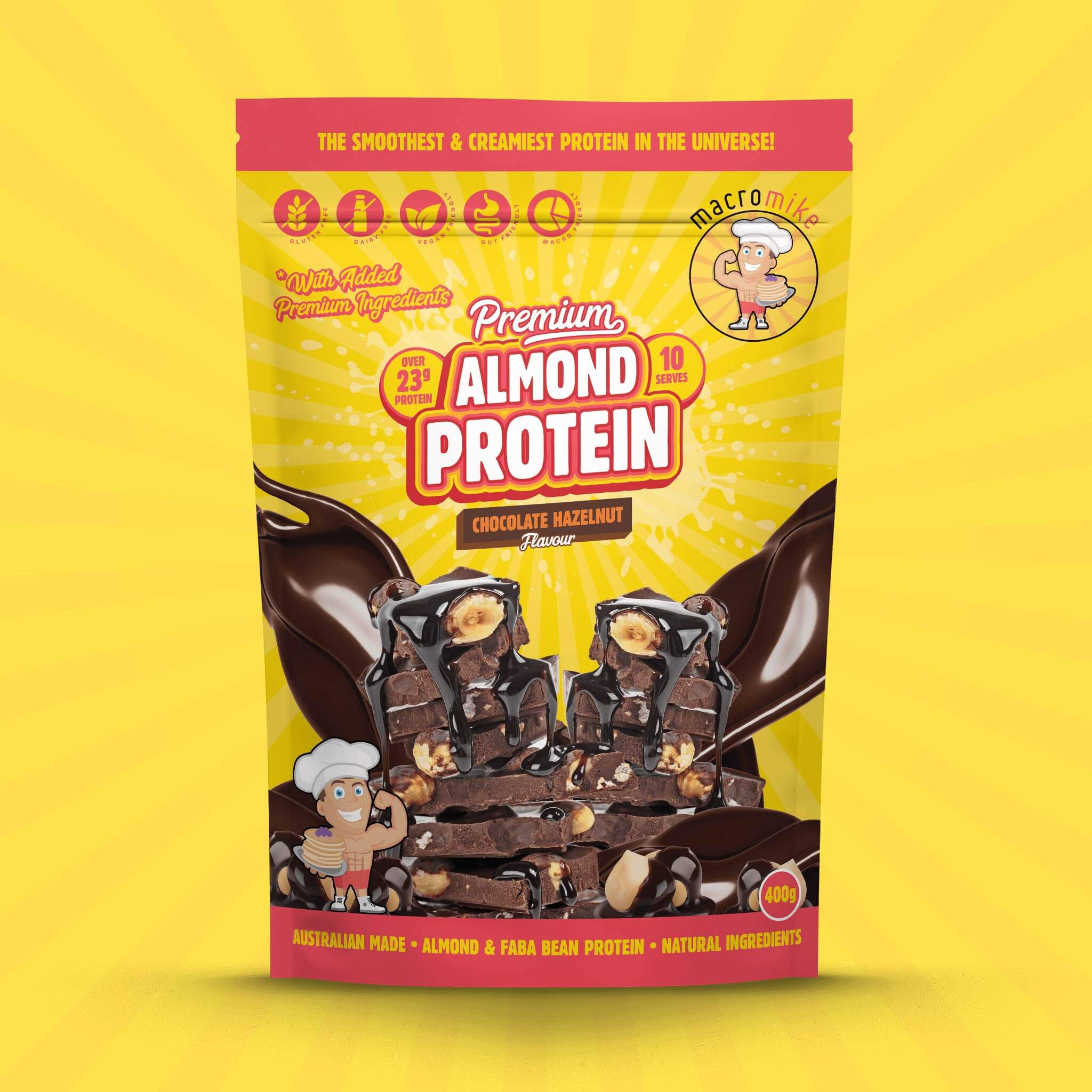 Chocolate Hazelnut Premium Almond Protein (400g Bag) - Image 3