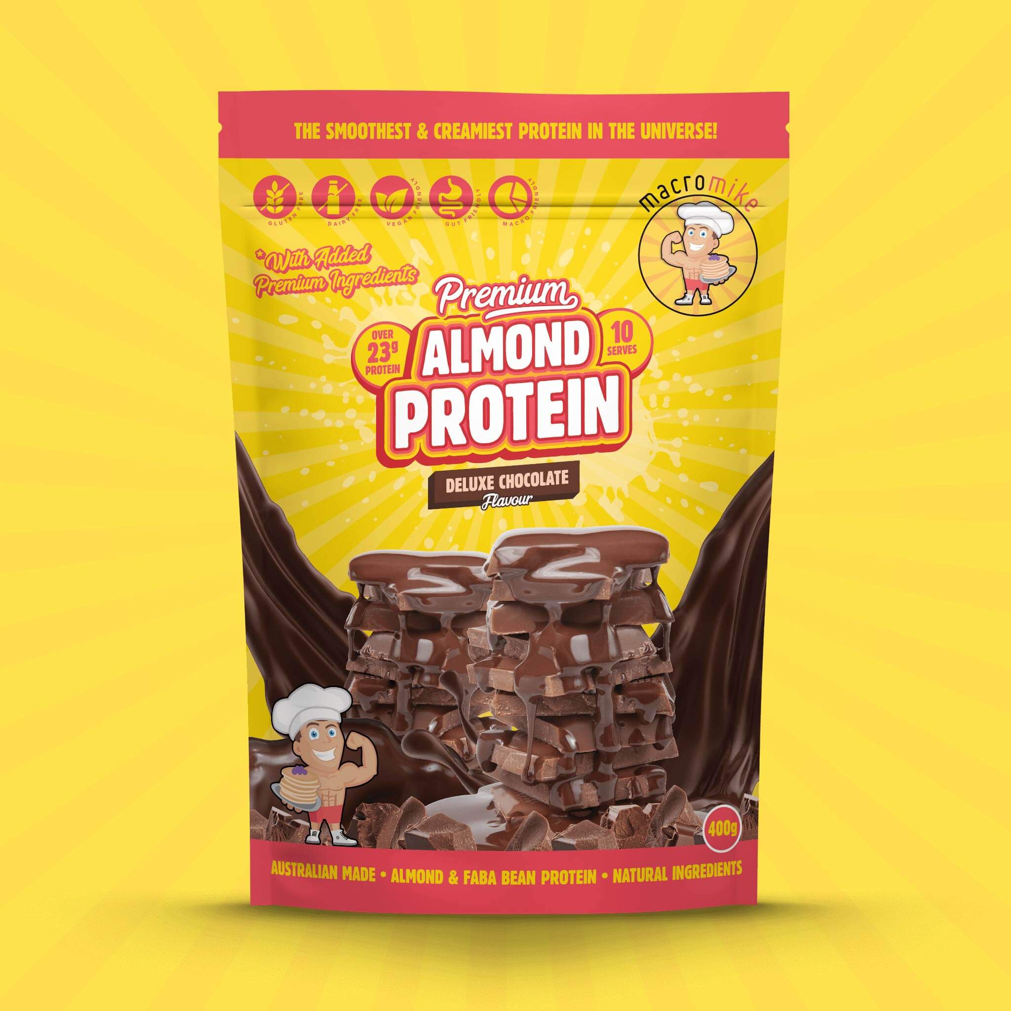 Deluxe Chocolate Premium Almond Protein (400g Bag) - Image 3