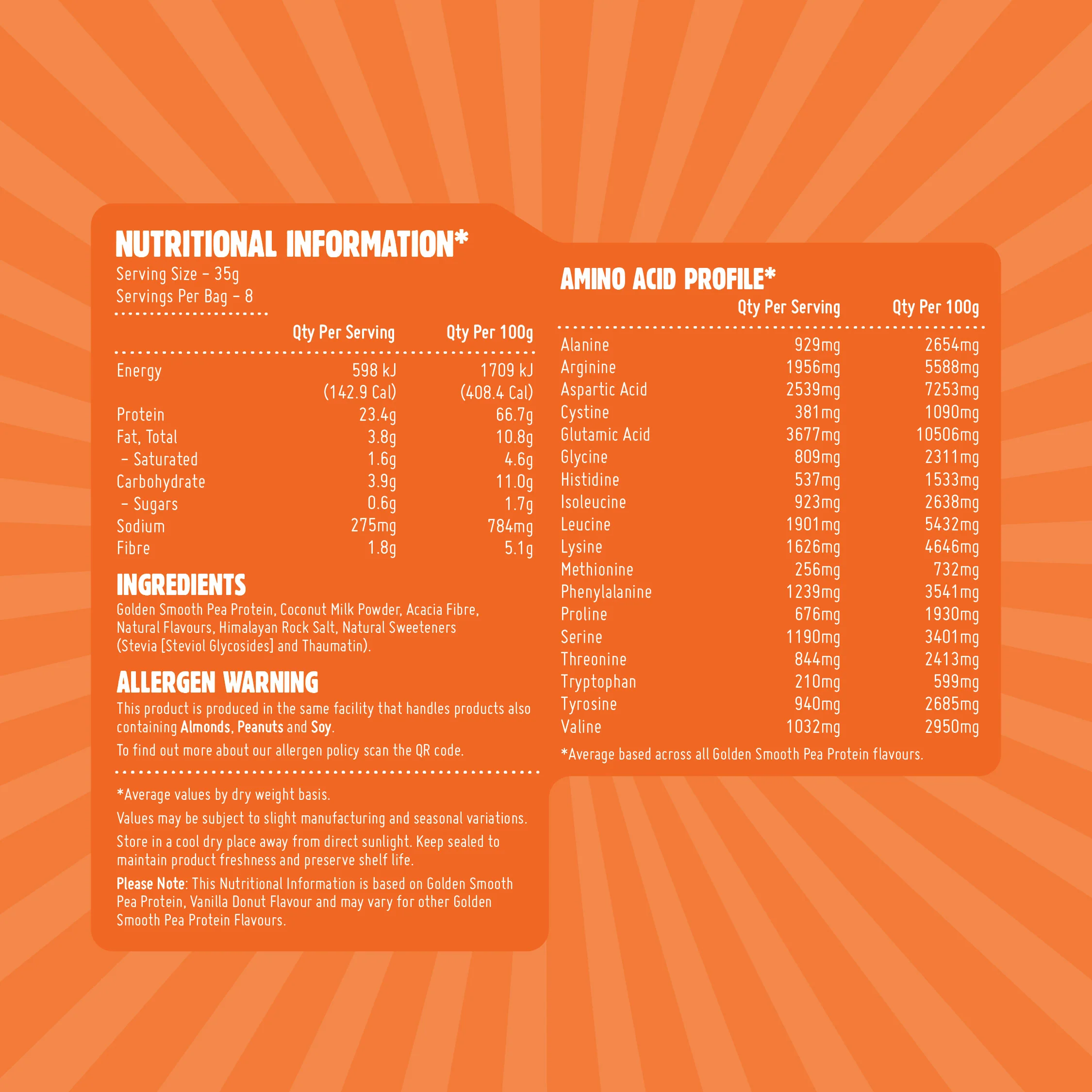 Golden Smooth Pea Protein Sample Pack (8 x 35g Sachets) - Image 3