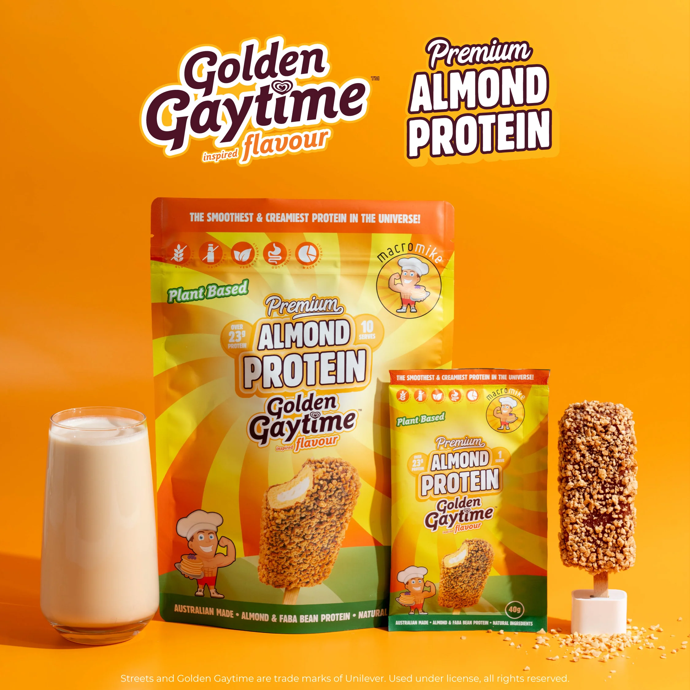 Macro Mike x Golden Gaytime Premium Almond Protein (800g Bag) - Image 3
