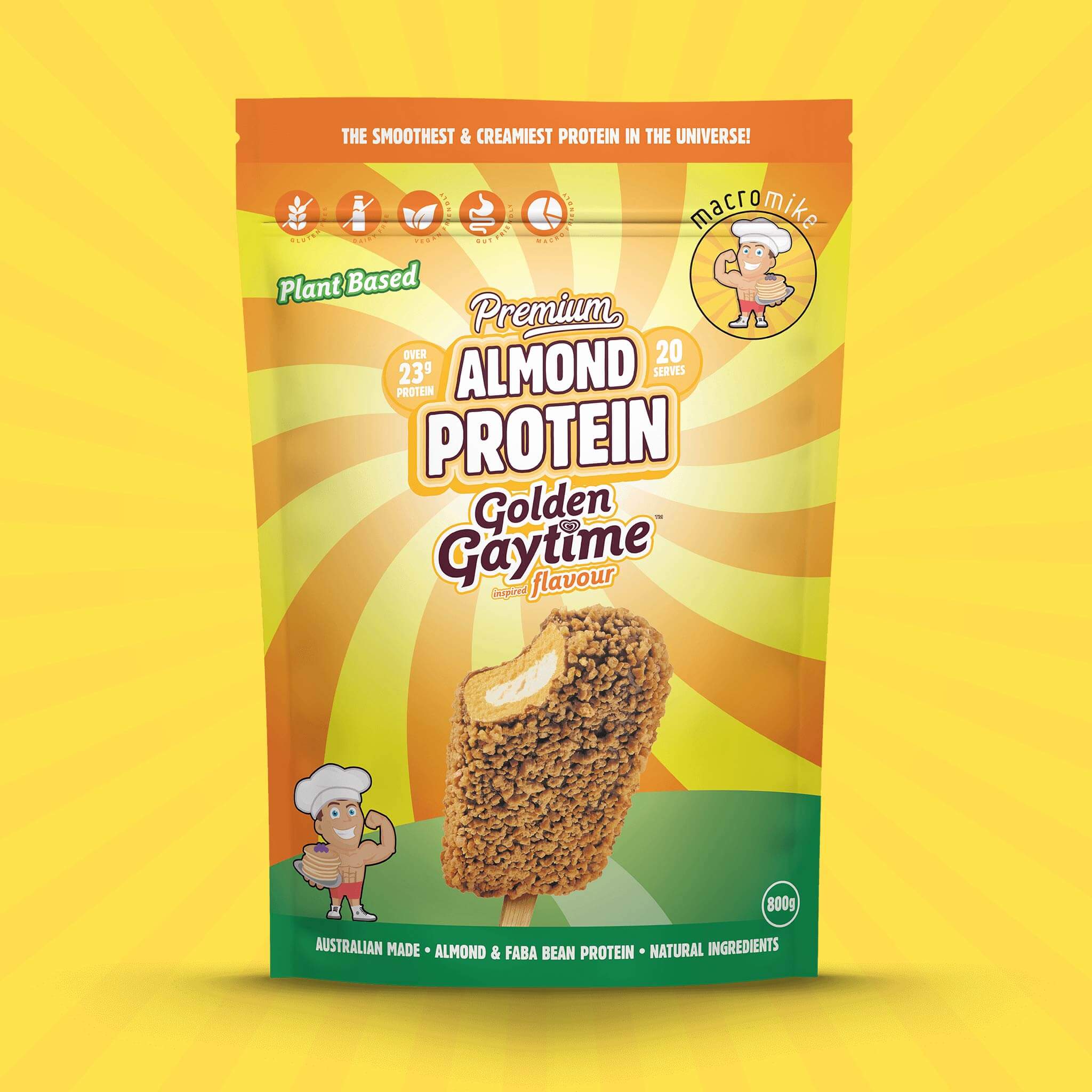 Macro Mike x Golden Gaytime Premium Almond Protein (800g Bag) - Image 6