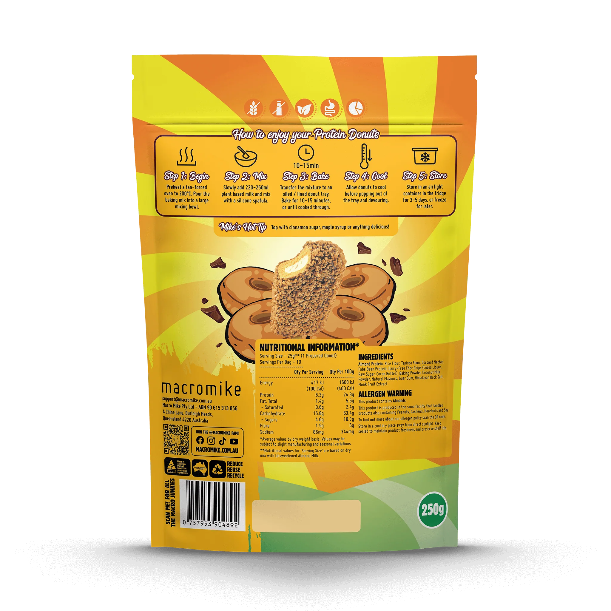 Macro Mike x Golden Gaytime Donut Baking Mix (250g Bag) - Image 2