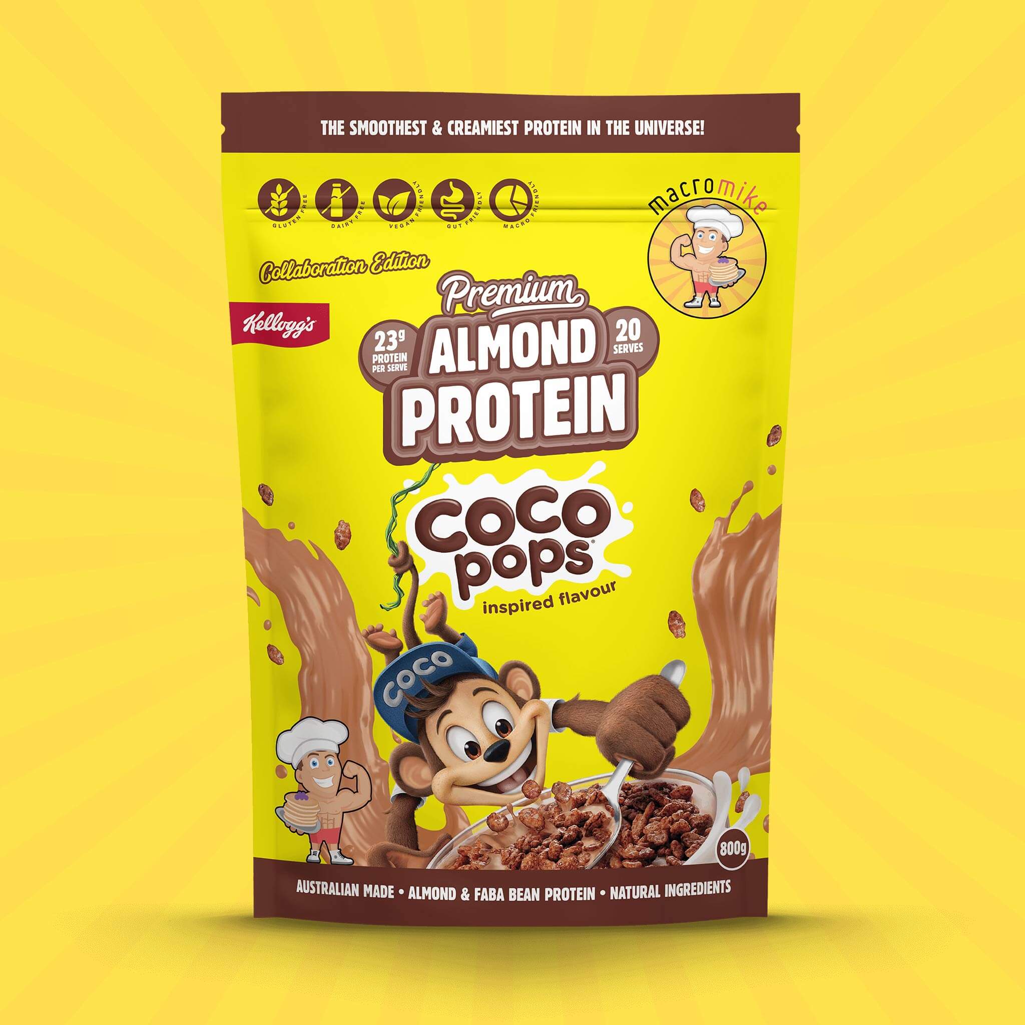 Macro Mike x Kellogg's Coco Pops Premium Almond Protein (800g Bag) - Image 3
