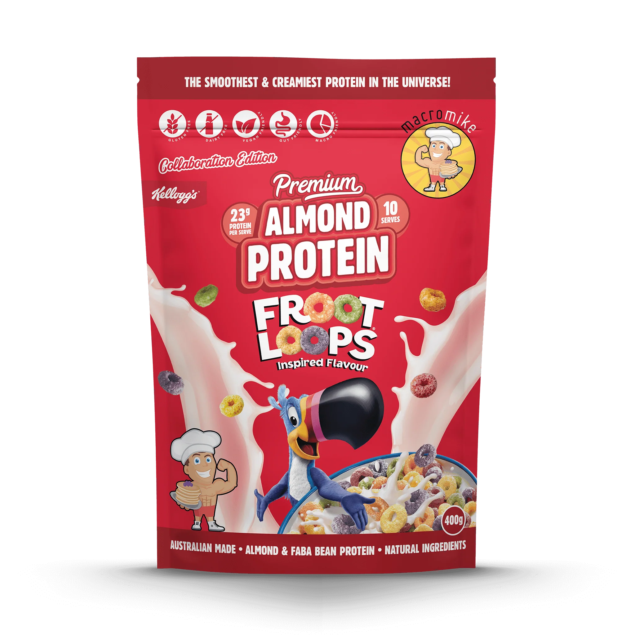 Macro Mike x Kellogg's Froot Loops Premium Almond Protein (400g Bag)