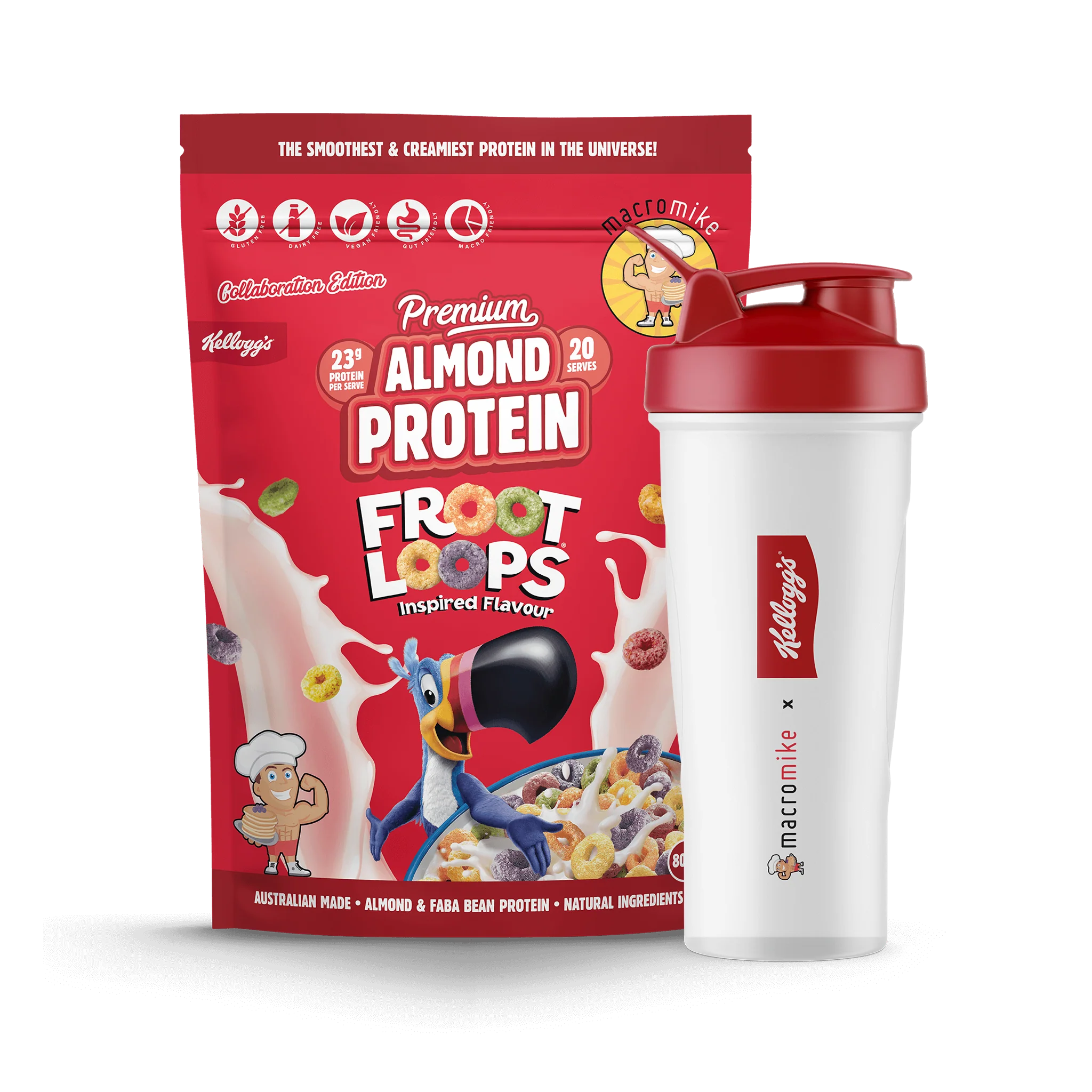 Macro Mike x Kellogg's Froot Loops Premium Almond Protein (800g Bag)