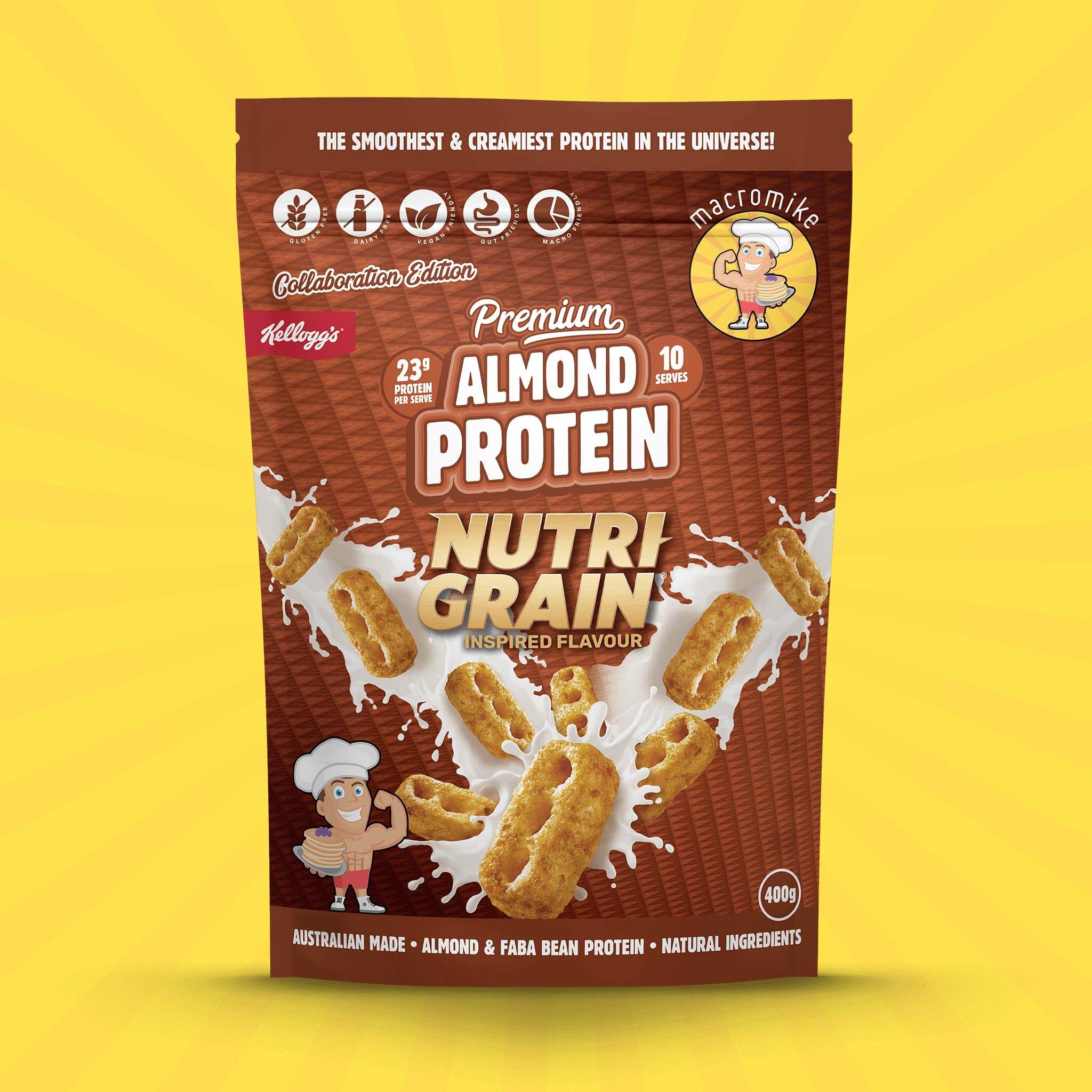 Macro Mike x Kellogg's Nutri-Grain Premium Almond Protein (400g Bag) - Image 3