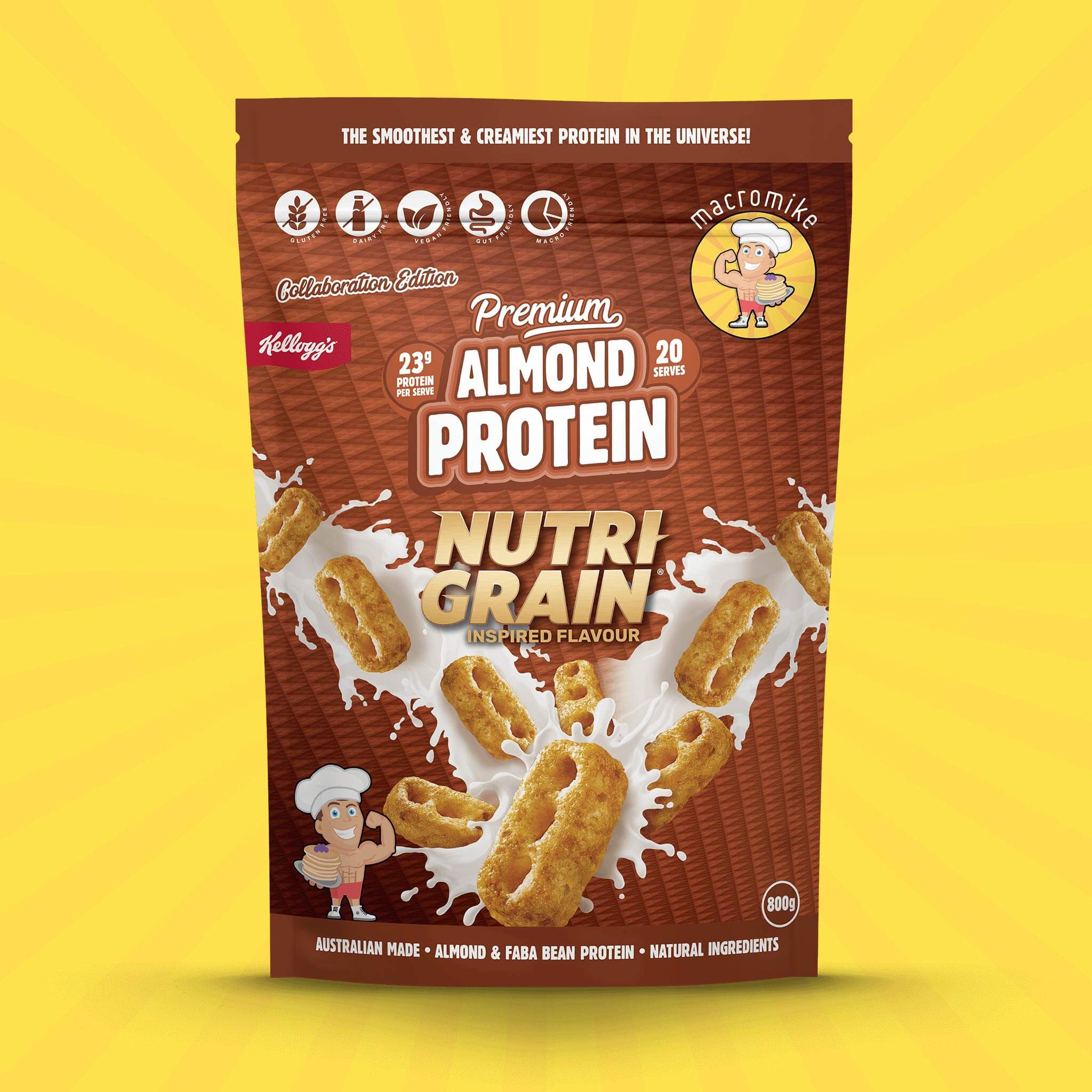 Macro Mike x Kellogg's Nutri-Grain Premium Almond Protein (800g Bag) - Image 3