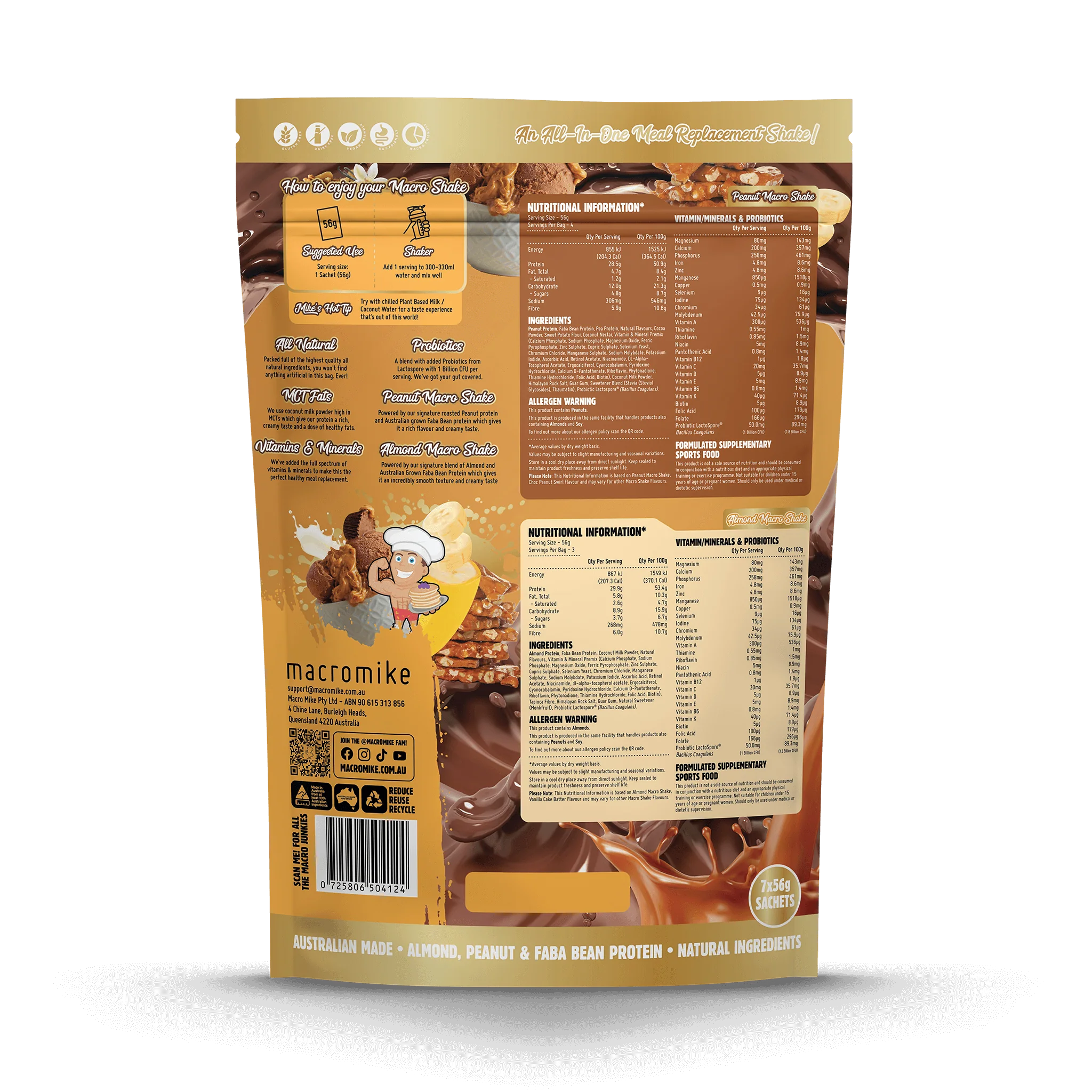 The Macro Shake Meal Replacement Sample Pack (7 x 56g Sachets) - Image 2