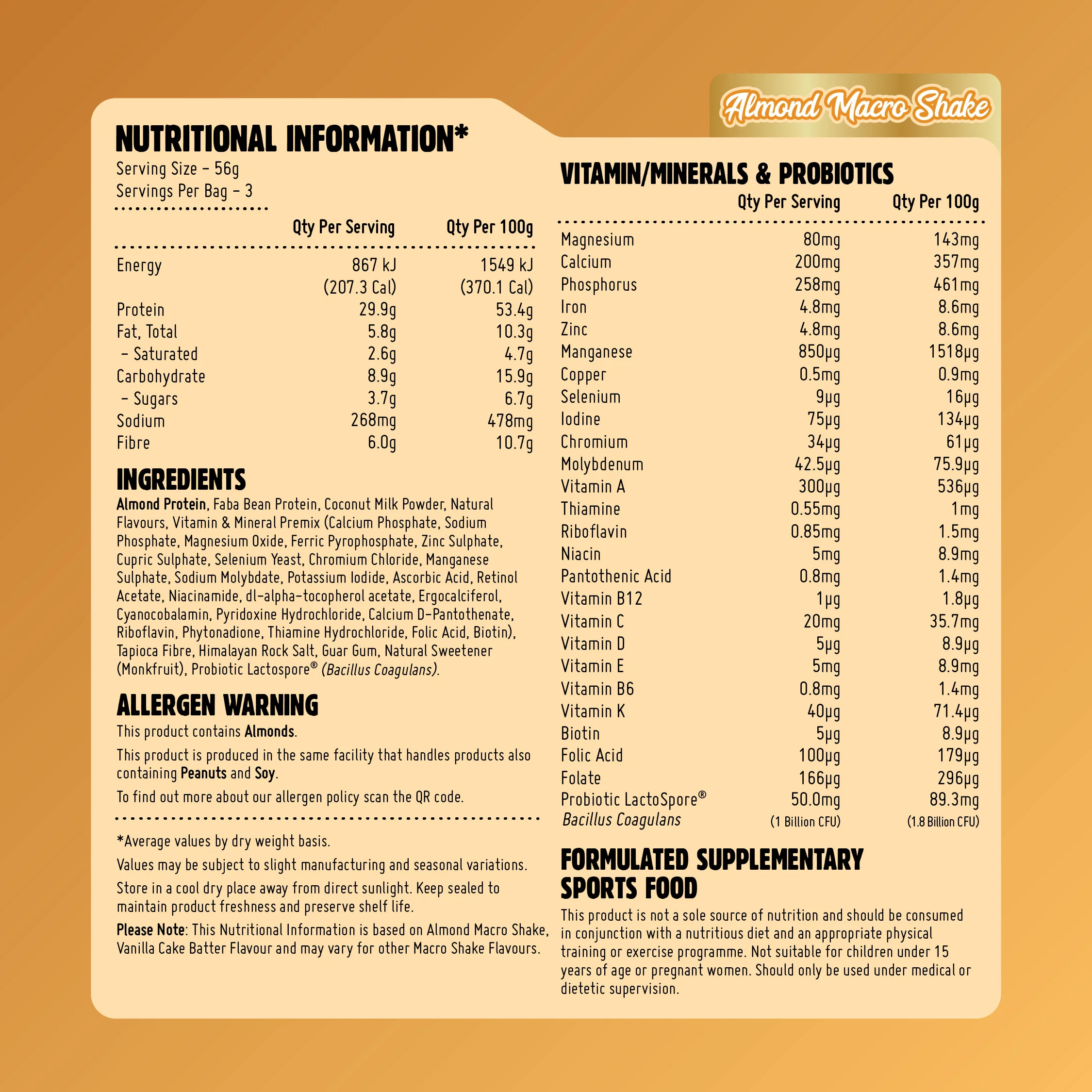 The Macro Shake Meal Replacement Sample Pack (7 x 56g Sachets) - Image 4
