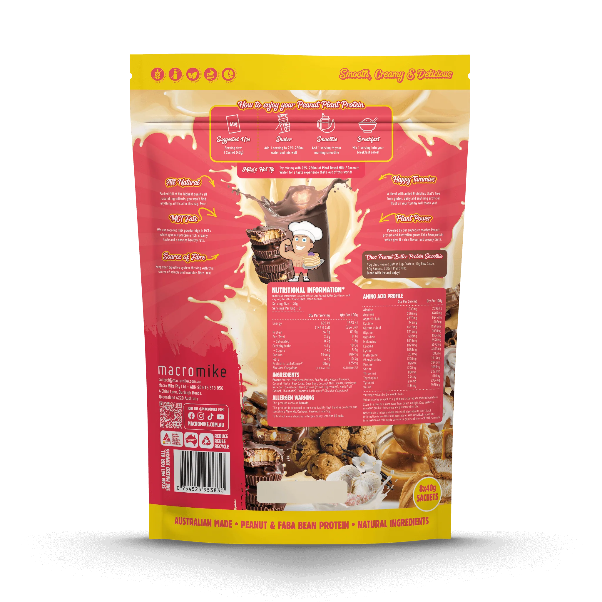 Peanut Plant Protein Sample Pack (8 x 40g Sachets) - Image 3