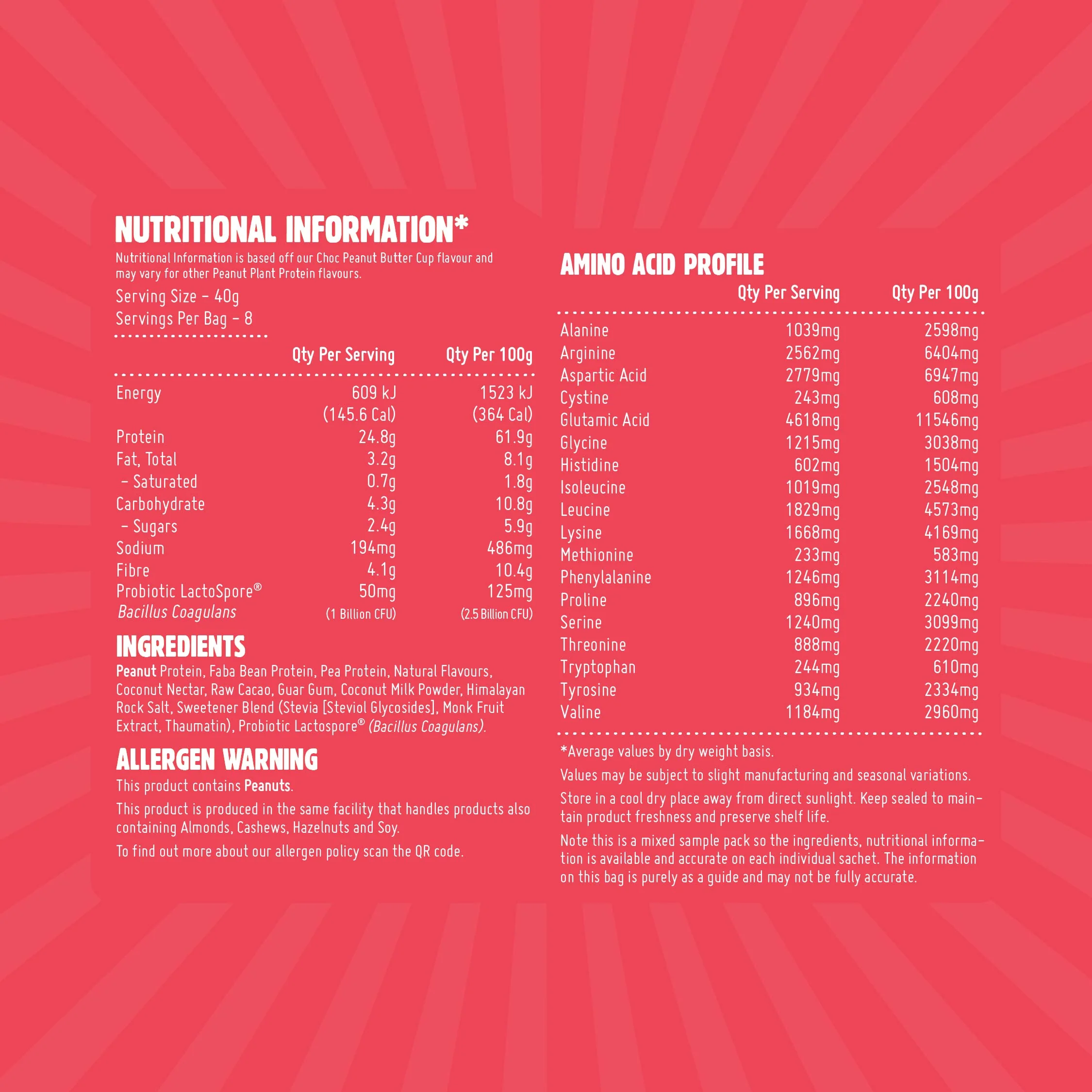 Peanut Plant Protein Sample Pack (8 x 40g Sachets) - Image 5