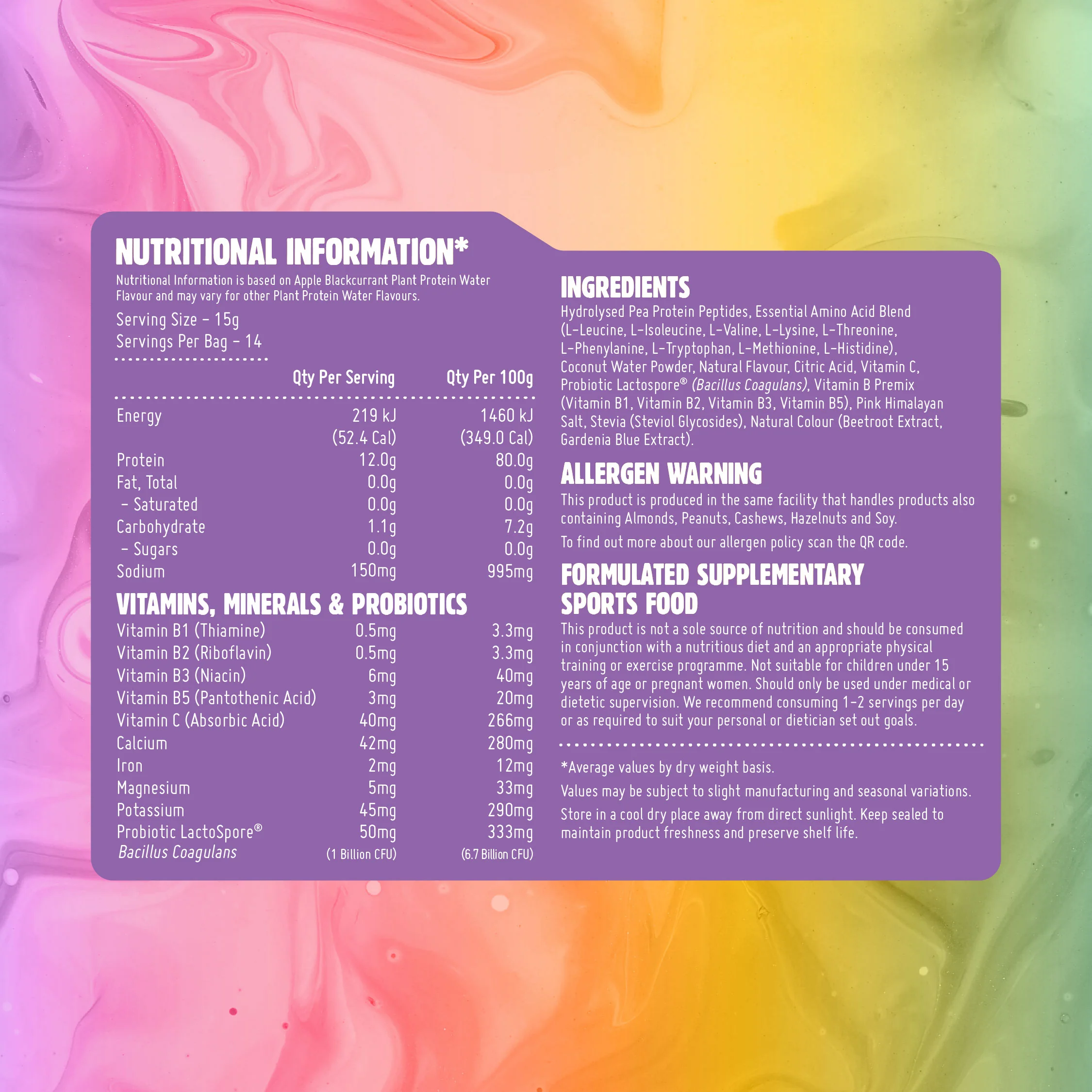 Plant Protein Water Sample Pack (14 x 15g Sachets) - Image 3