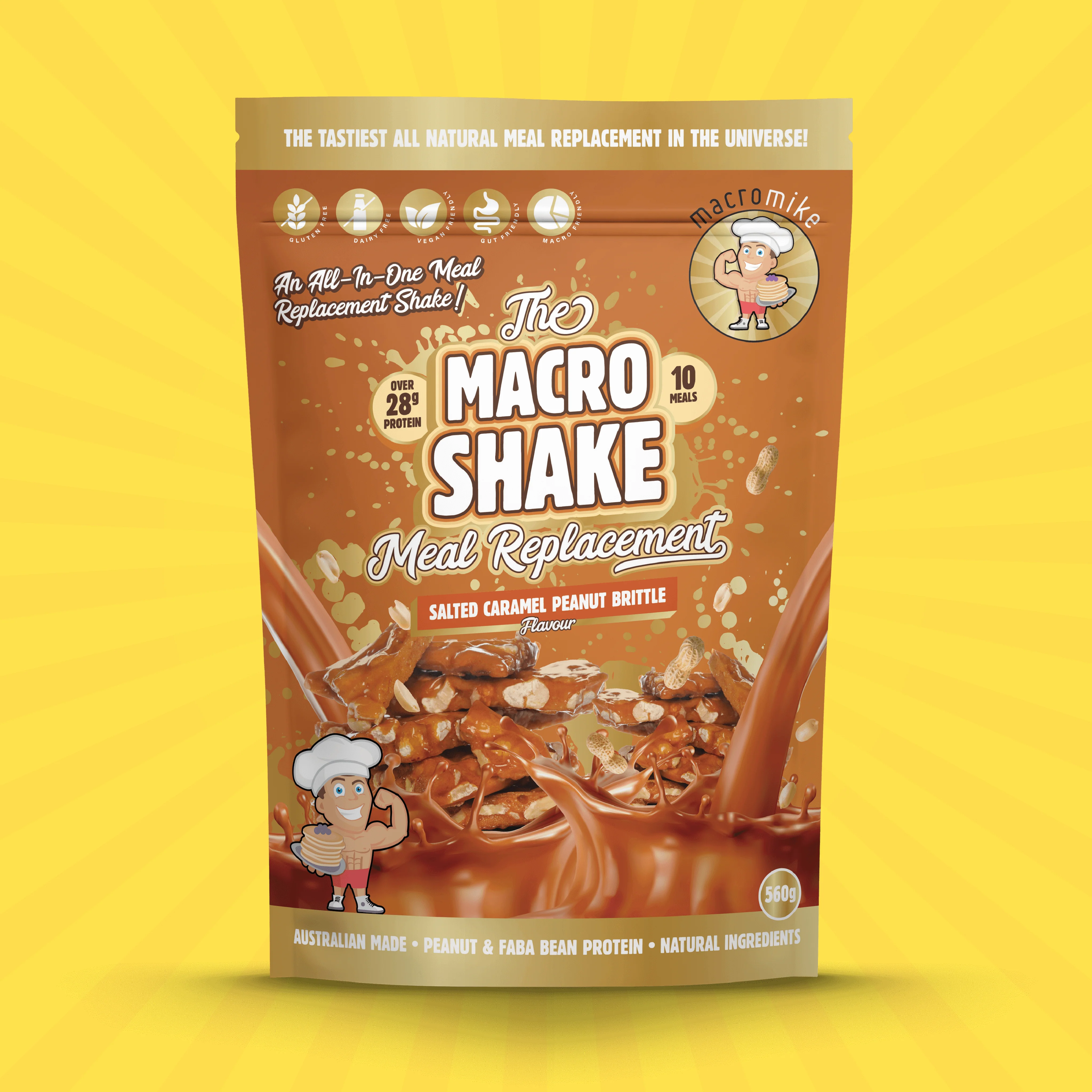 Salted Caramel Peanut Brittle Macro Shake Meal Replacement (560g Bag) - Image 3