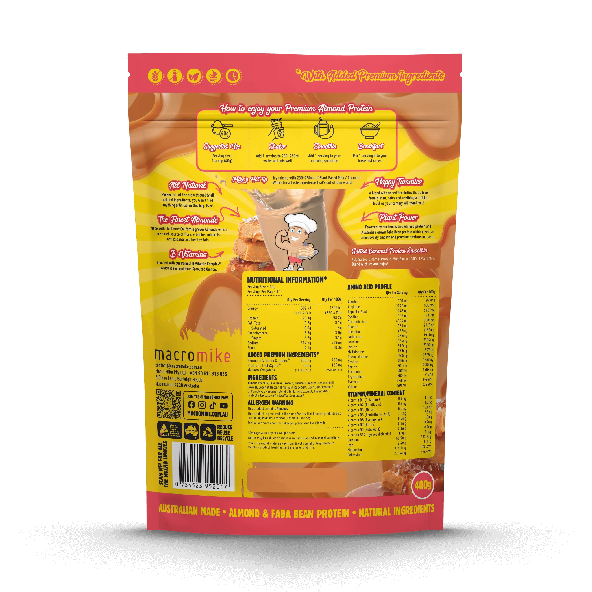 Salted Caramel Premium Almond Protein (400g Bag) - Image 2