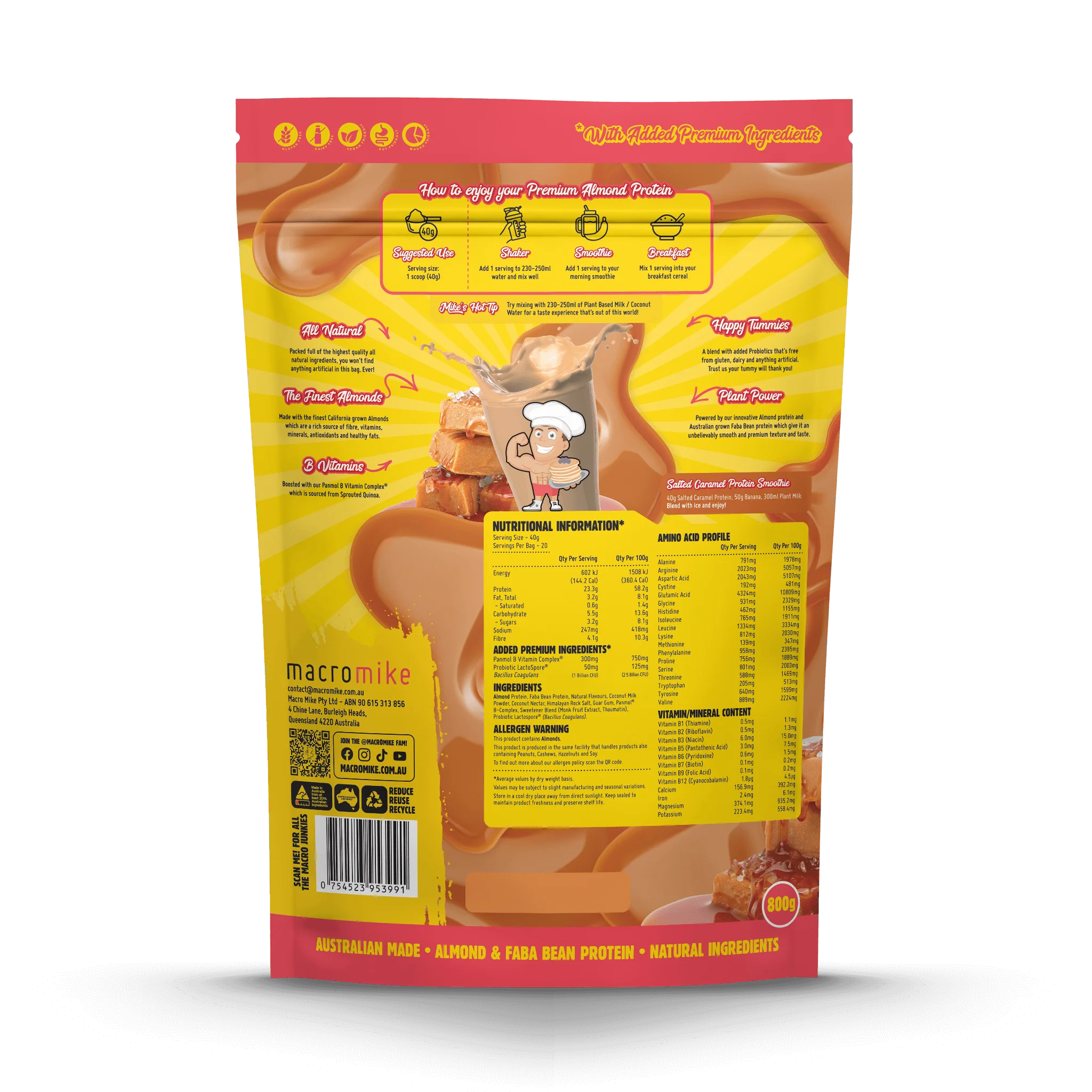 Salted Caramel Premium Almond Protein (800g Bag) - Image 2